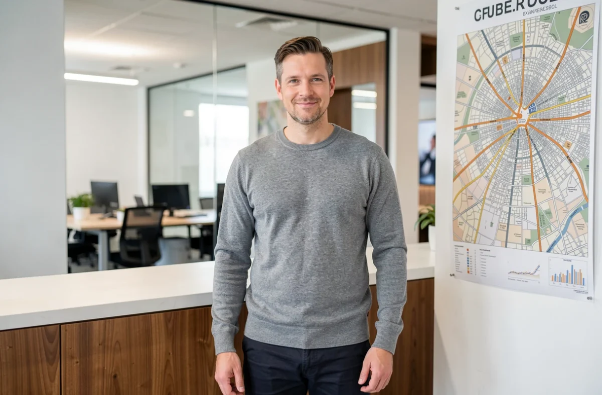 Chef d'entreprise devant un espace de co-working à Montreuil, idéal pour la domiciliation d'une société en Seine-Saint-Denis