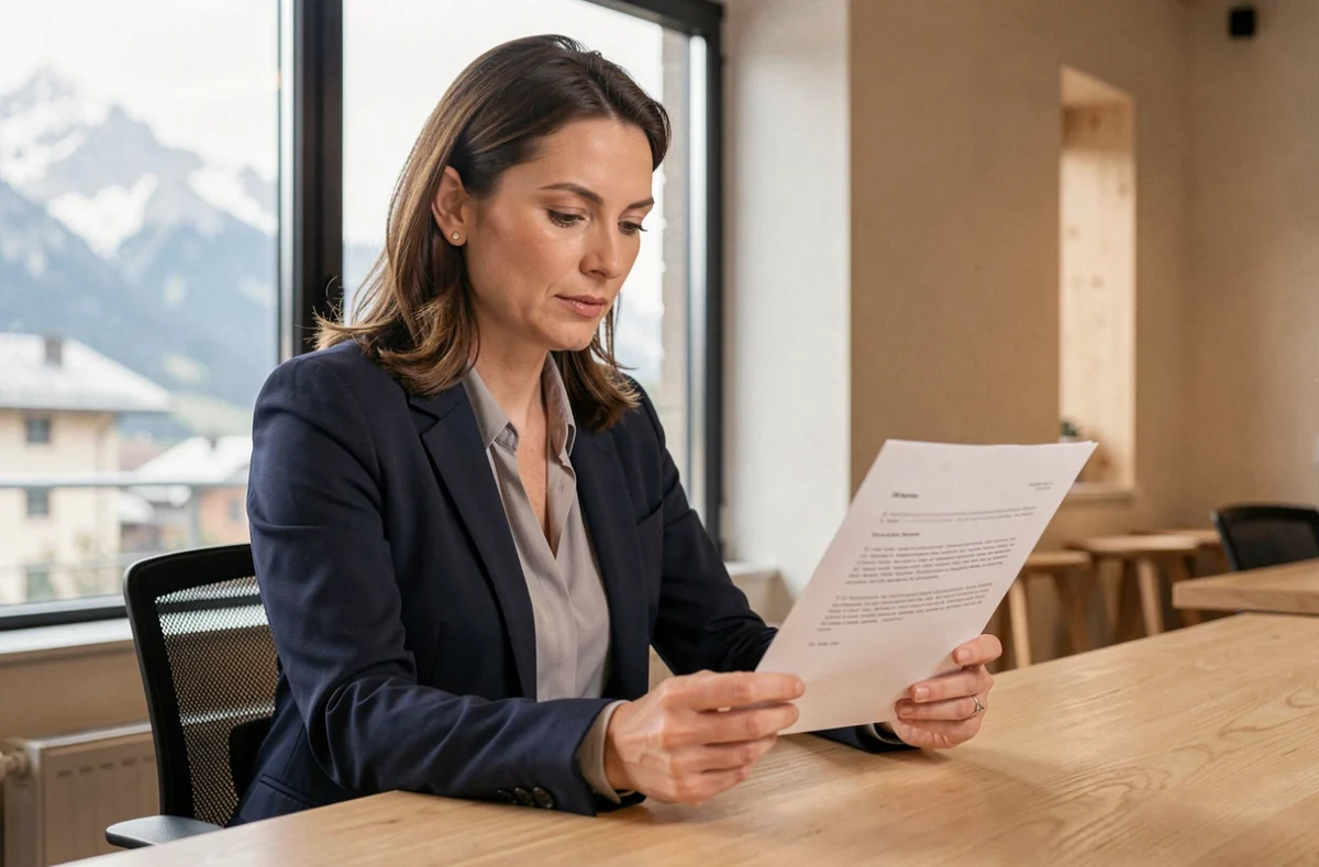 Consultante indépendante en portage salarial signant un contrat dans un espace de coworking à Annecy