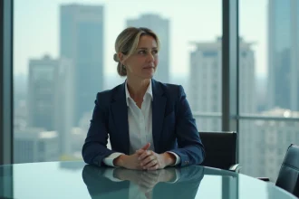 Femme d affaires en réunion dans un bureau moderne