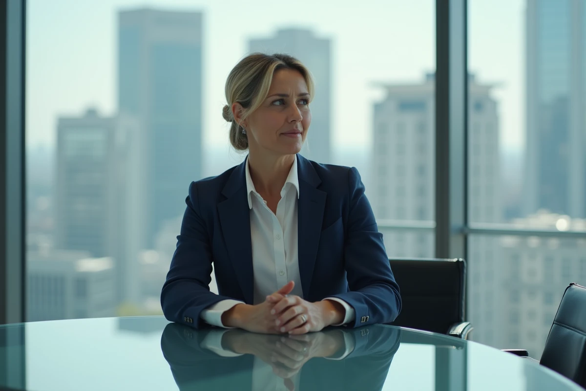 Femme d affaires en réunion dans un bureau moderne