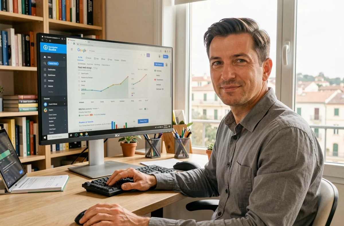 Consultant SEO Florian Zorgnotti de Redback Optimisation analysant des données de référencement à Toulon