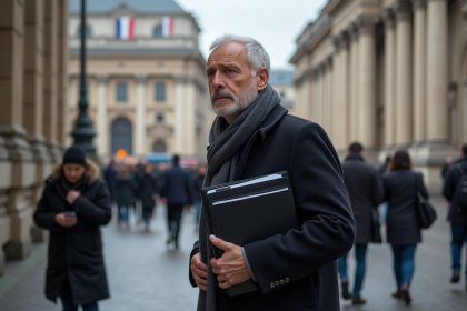 Homme d age français devant l assemblee nationale