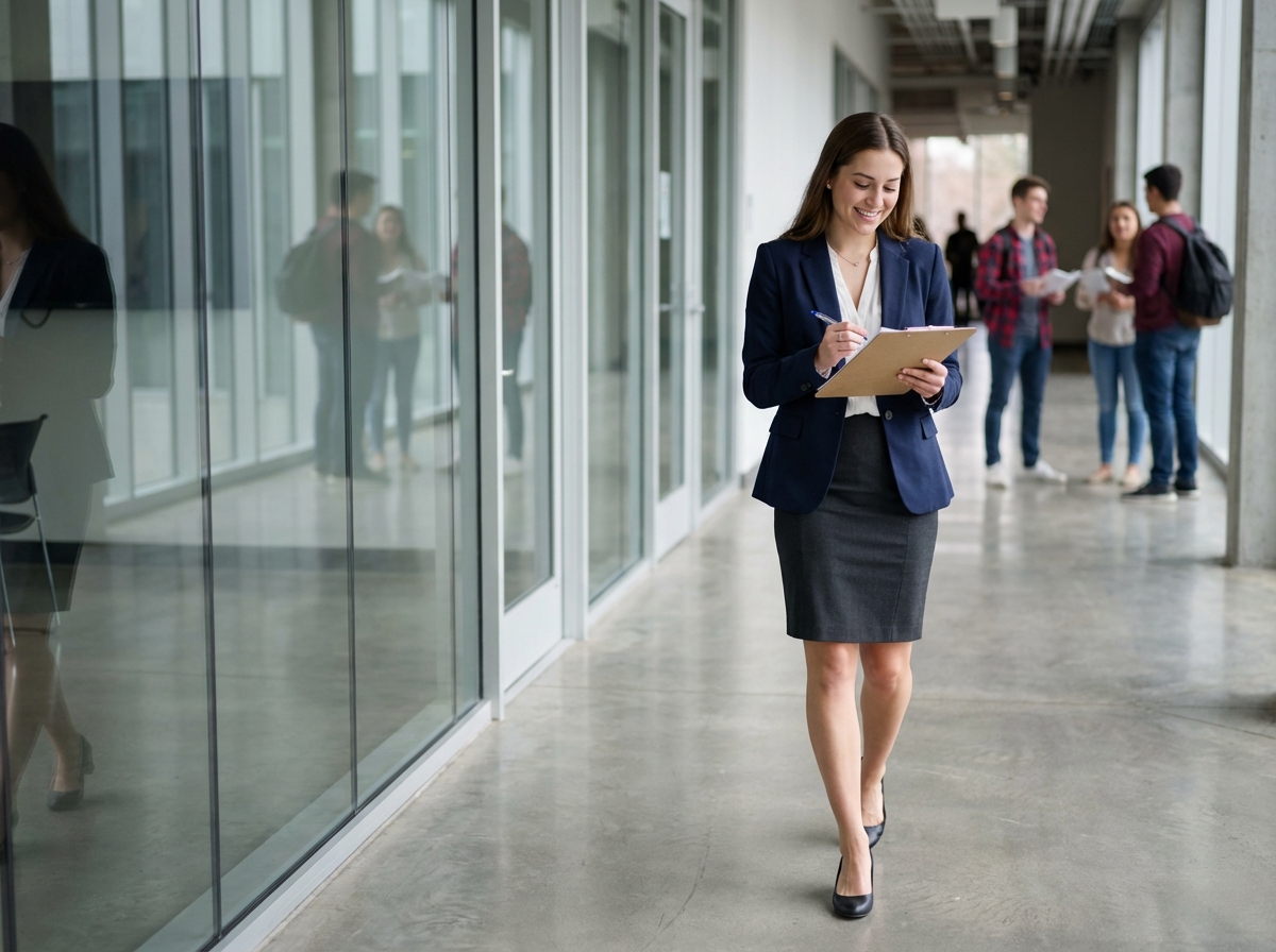 Jeune femme professionnelle dans un couloir d