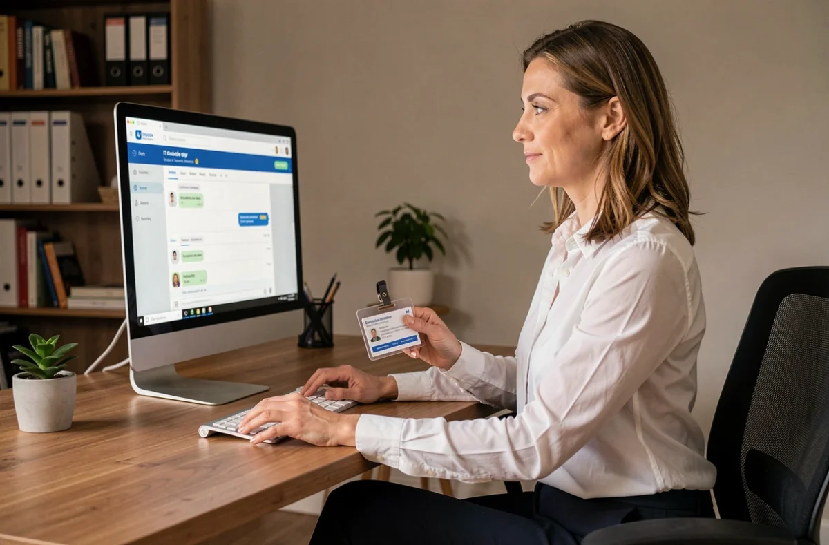 Salariée Air France récupérant l'accès à son compte intranet depuis son domicile via le support IT