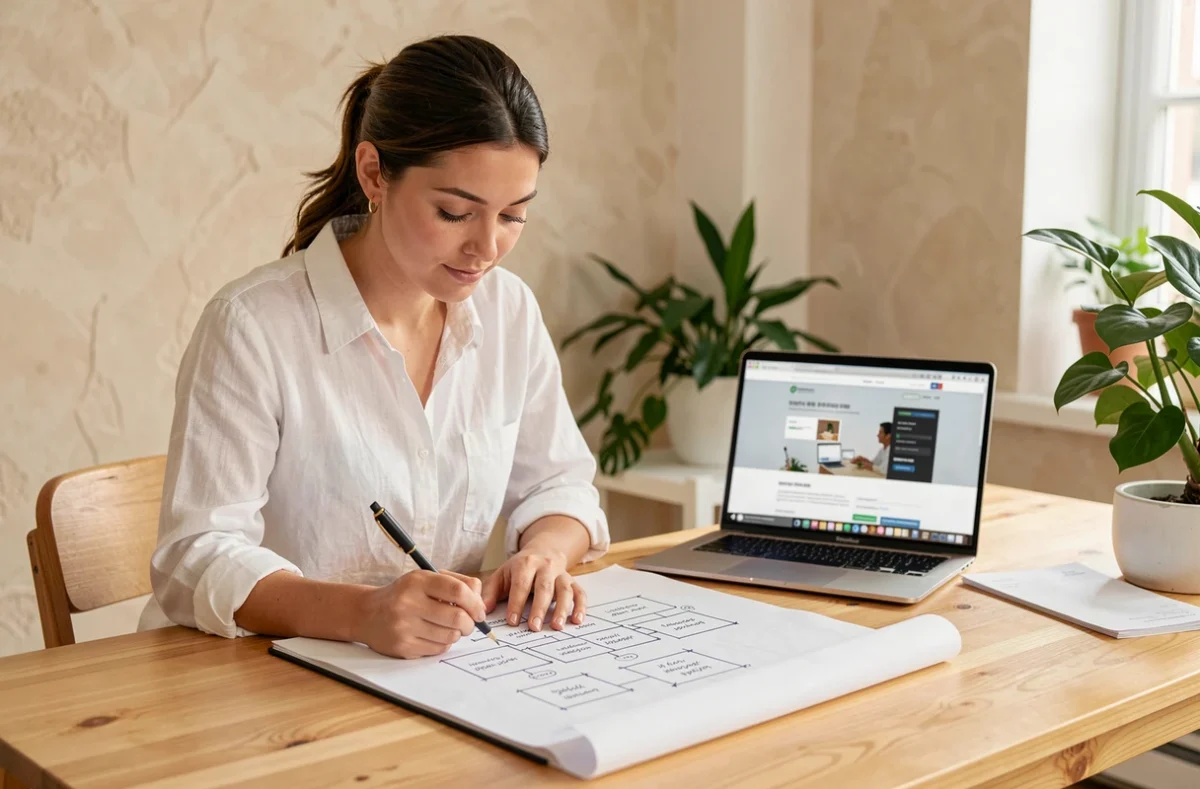 Designer web créant un site internet sur mesure pour Var Web Agency
