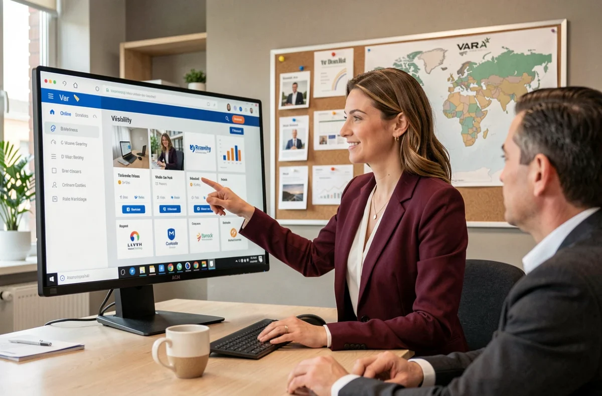 Consultante en notoriété digitale de Webnotoriété présentant une stratégie de visibilité en ligne dans le Var